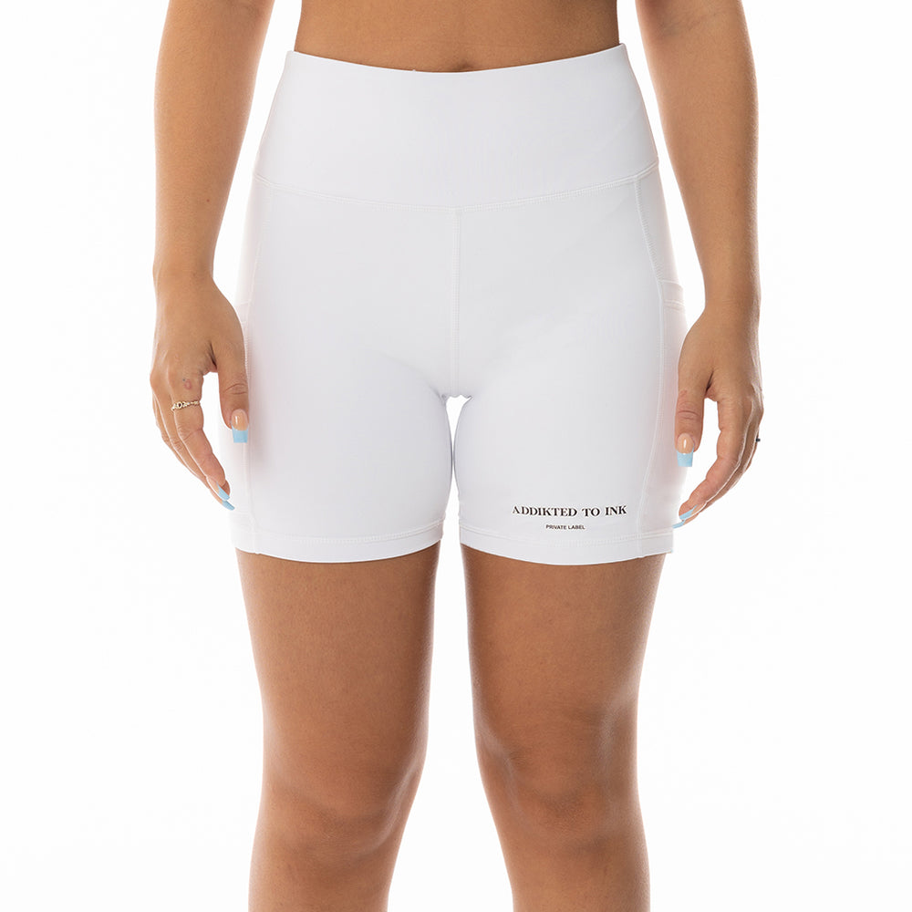Load image into Gallery viewer, WHITE ATI BIKE SHORTS