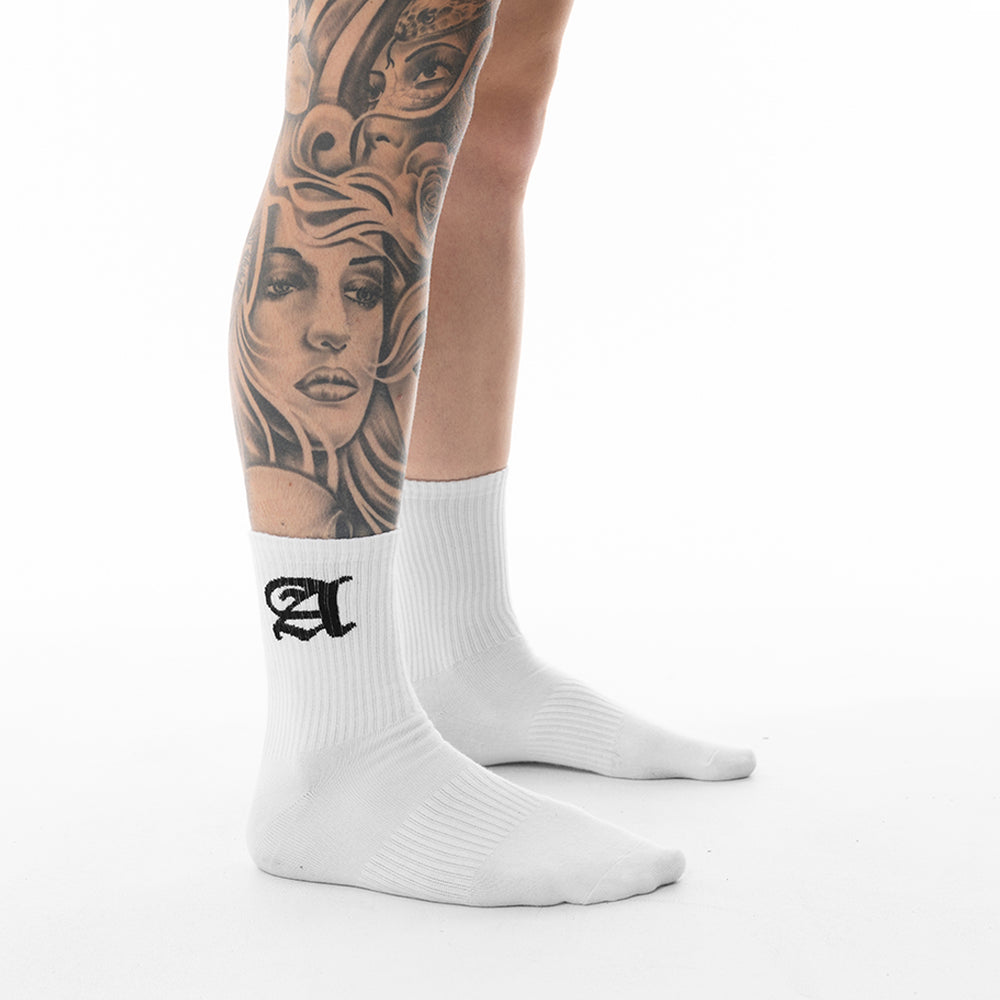 Load image into Gallery viewer, WHITE ADDIKTEDTOINK SOCKS