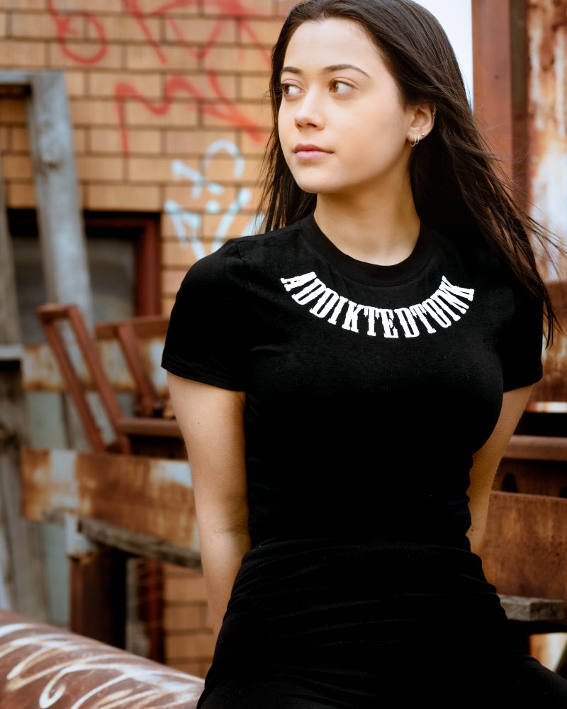 Load image into Gallery viewer, ATI Womens Crop - Black Tee OG Round Neck